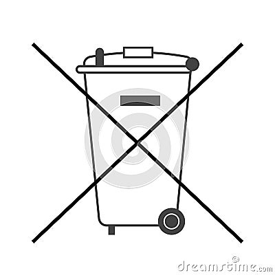 No big trash bin icon Vector Illustration