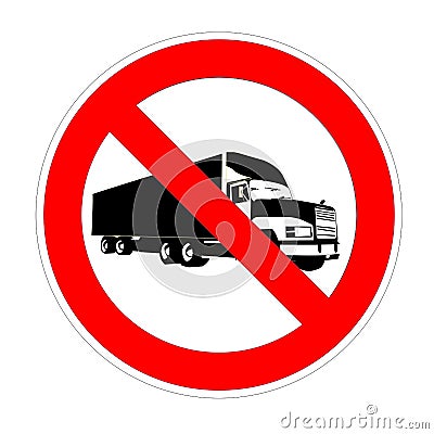 No truck forbidden sign, red prohibition symbol Stock Photo