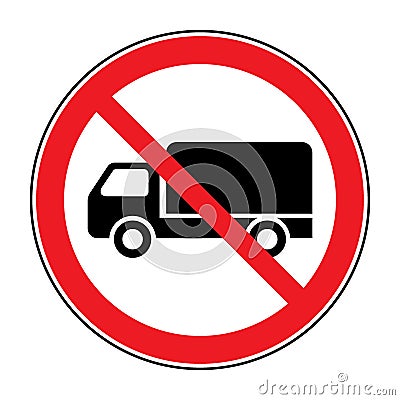 No truck sign Vector Illustration