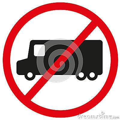 No trucks allowed sign, useful symbol to prevent heavy load access, also to increase security while public occasion like market Stock Photo