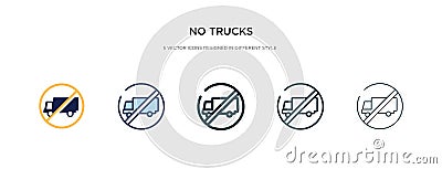 No trucks icon in different style vector illustration. two colored and black no trucks vector icons designed in filled, outline, Vector Illustration