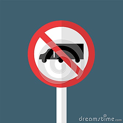 No Trucks Sign Vector Illustration