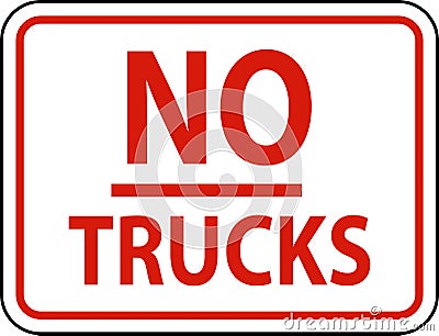 No Trucks Sign On White Background Vector Illustration