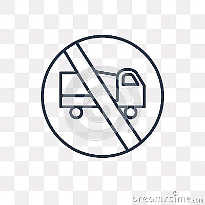 No trucks vector icon isolated on transparent background, linear Vector Illustration