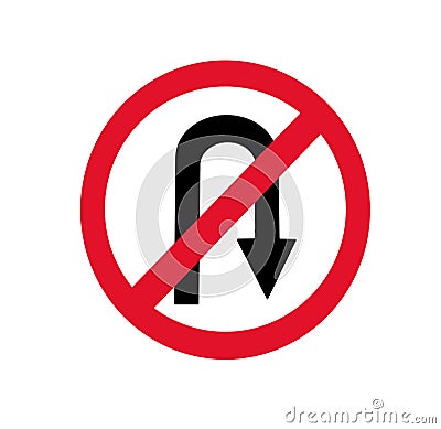 No U-Turn sign Stock Photo