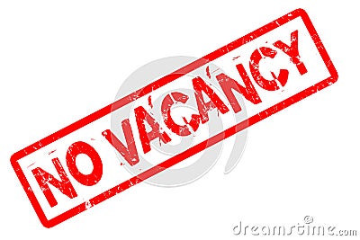 No Vacancy - Rubber Stamp on White Background Stock Photo