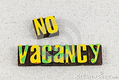 No vacancy sign guest vacation accomodation hotel full Stock Photo