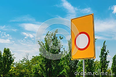 No vehicles of any kind permitted - European sign Road closed with copy space for text Stock Photo