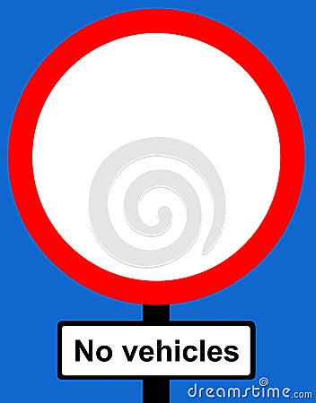 No vehicles except bicycles when being pushed Stock Photo