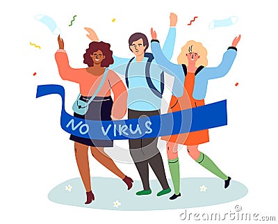 No virus - modern colorful flat design style illustration Vector Illustration