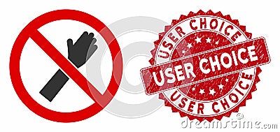 No Voting Icon with Grunge User Choice Stamp Stock Photo