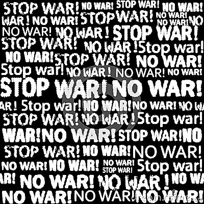 No war lettering newspaper grunge background. Vector image. Vector Illustration