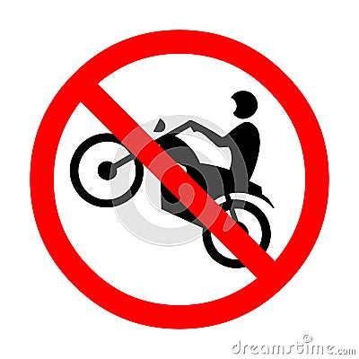 No wheelie symbol icon Cartoon Illustration