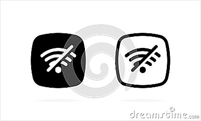No Wifi icon. Wifi network is not available vector icon. Connection problem filled. No internet signal. No Connection. Vector EPS Vector Illustration