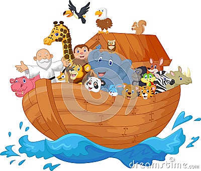 Noah ark cartoon Vector Illustration