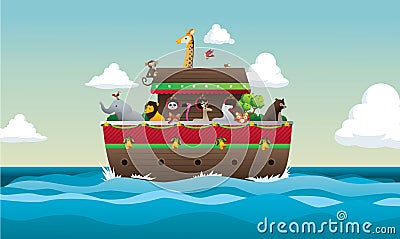 Noah Ark vector illustration Vector Illustration