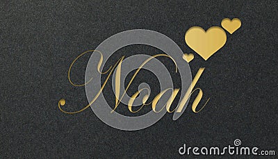 Noah Name Card: Golden Shining Elegance Stock Photo