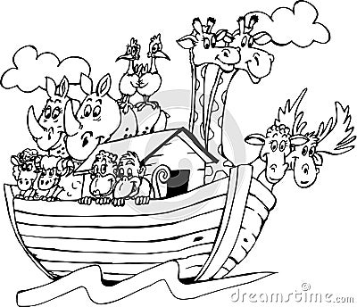 Noah`s Ark Cartoon Vector Illustration Vector Illustration