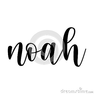 Noah stylish artistic handwriting name on the white background. Isolated illustration Cartoon Illustration