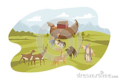 Noahs Ark, Bible concept Vector Illustration