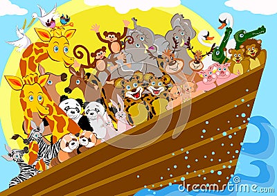 Noah Ark Cartoon Illustration