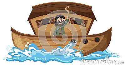 Noahs Ark and cartoon character set Vector Illustration