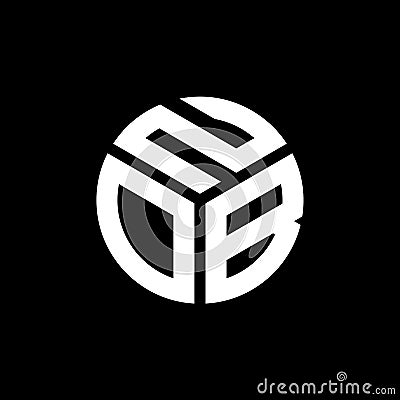 NOB letter logo design on black background. NOB creative initials letter logo concept. NOB letter design Vector Illustration