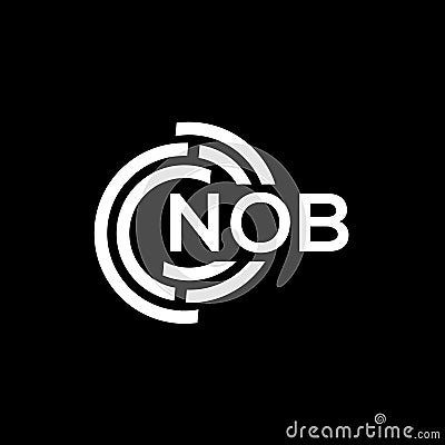 NOB letter logo design. NOB monogram initials letter logo concept. NOB letter design in black background Vector Illustration