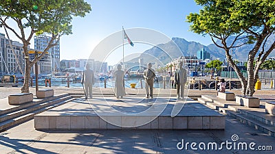 Nobel Square with the four statues commemorating south-african Nobel prize winners Editorial Stock Photo