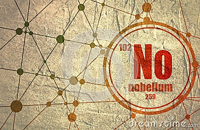 Nobelium chemical element. Stock Photo