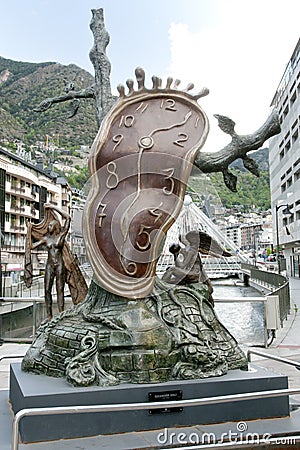 Nobility of Time Sculpture - Andorra Editorial Stock Photo