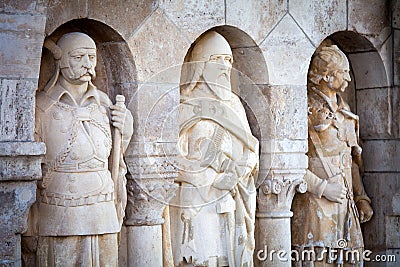 Noble knights statues at Buda Castle Stock Photo