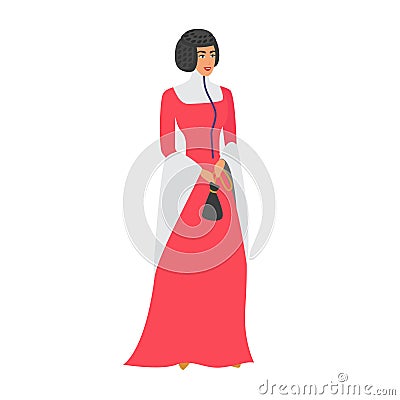 Noble medieval woman Vector Illustration