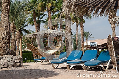 Nobody is on the beach. Stock Photo