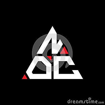 NOC triangle letter logo design with triangle shape. NOC triangle logo design monogram. NOC triangle vector logo template with red Vector Illustration