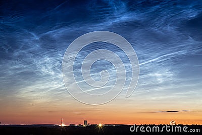 Noctilucent cloud Stock Photo