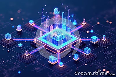 Node Hosting Visualization Stock Photo