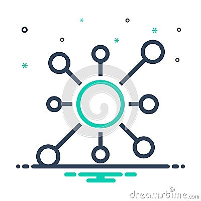 Mix icon for Node, network and link Stock Photo