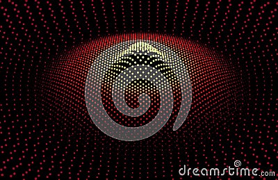 Node surface sea dot wave glowing stream. Drip drop data information. Statistic flow dynamic particles. Chain of nodes Stock Photo