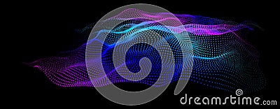Node waveform topology. Infinity hud big data vibrate Vector Illustration
