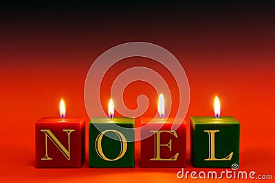 NOEL candles Stock Photo