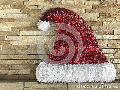 Noel decoration on a brick wall with copy space Stock Photo