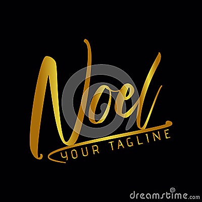 NOEL noel Handwritten name vector logo Vector Illustration