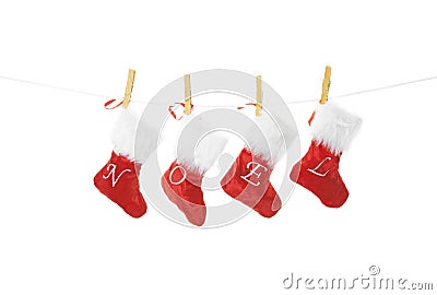 Noel Stockings Stock Photo