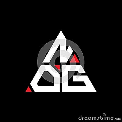 NOG triangle letter logo design with triangle shape. NOG triangle logo design monogram. NOG triangle vector logo template with red Vector Illustration