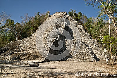 Nohoch Mul pyramid in Coba Stock Photo