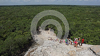 Nohoch Mul pyramid , Coba , Mexico Editorial Stock Photo