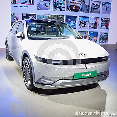 Noida, Uttar Pradesh, India, 28 November 2023- The futuristic self-driving fully autonomous electric, diesel and petrol car Editorial Stock Photo