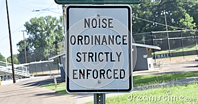 Noise Ordinance Strictly Enforced Stock Photo