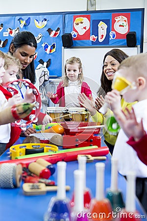 Noisy Nursery Lesson Stock Photo